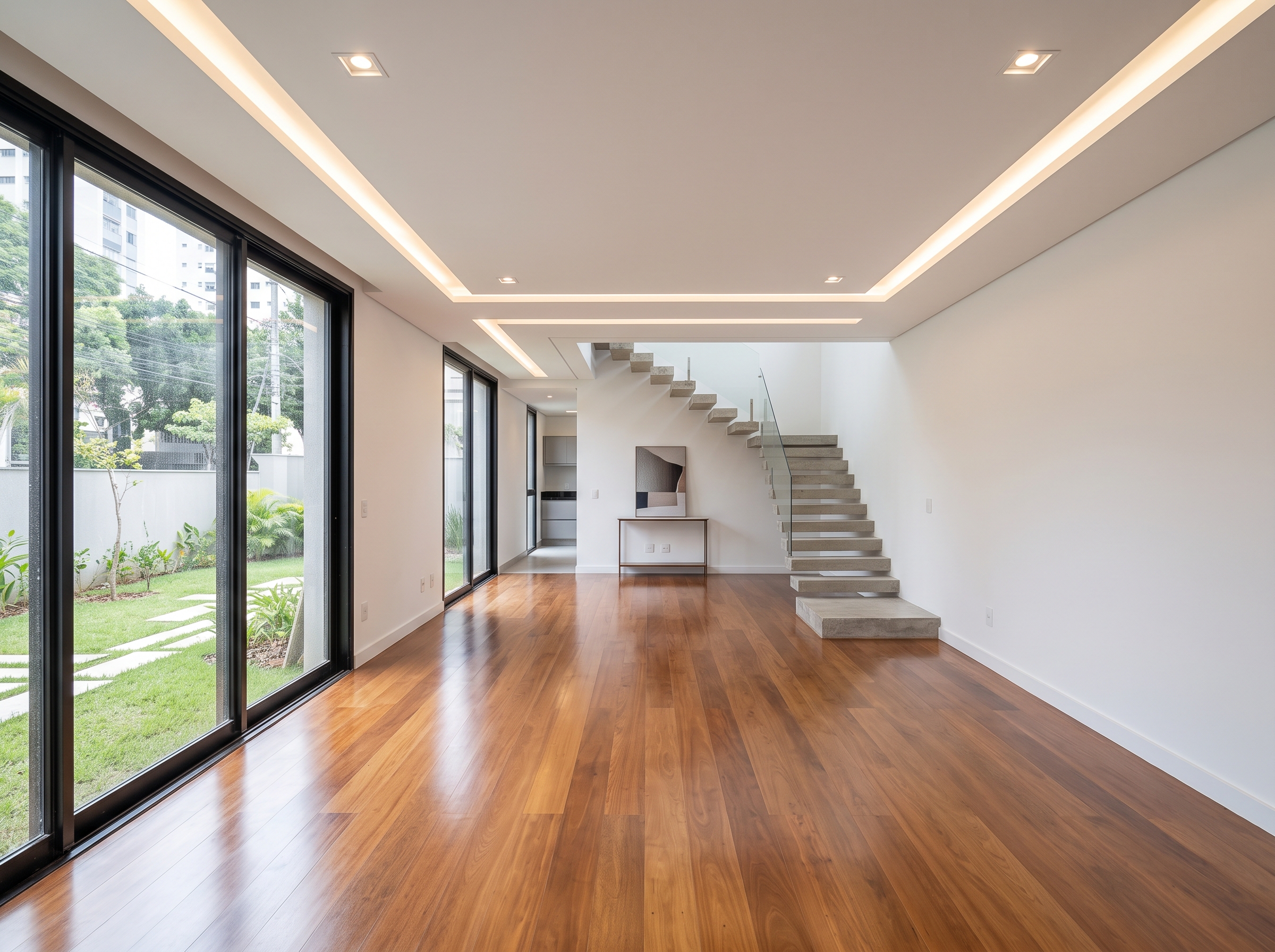 Depois da instalação de gesso e drywall
